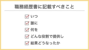 職務経歴書に記載すべきこと