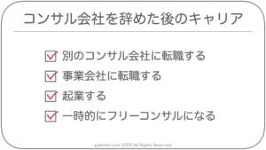 コンサル会社を辞めた後のキャリア