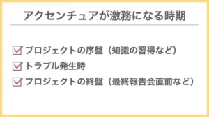 アクセンチュアが激務な時期